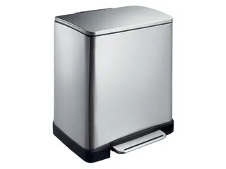 Afvalbak pedaalemmer RVS mat rechthoekig 9 Liter + 10 Liter - 2