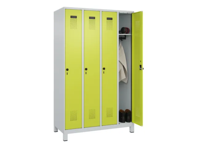 locker,HxBxD 1950x1200x500mm,4vak,vak B 300mm,draaigrendel,voeten