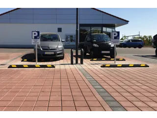 parkeerplaatsbegrenzing,B 900mm,recyclebaar rubber,zwart/geel - 3