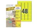 Gekleurde etiketten Avery Zweckform 45.7x21.2mm Geel 960 stuks