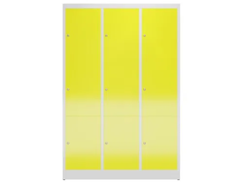 Lockerkast 1800x1185x500mm 3x3 vakken cilinderslot, sokkel, RAL1018