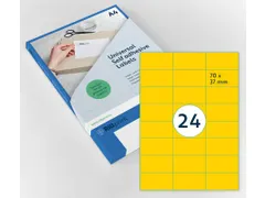 Gekleurde Etiketten 70x37mm Geel 42712