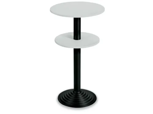 Statafel Gietijzeren Poot H 110cm Blad Ø Boven/Onder 60/50cm Grijs Zw