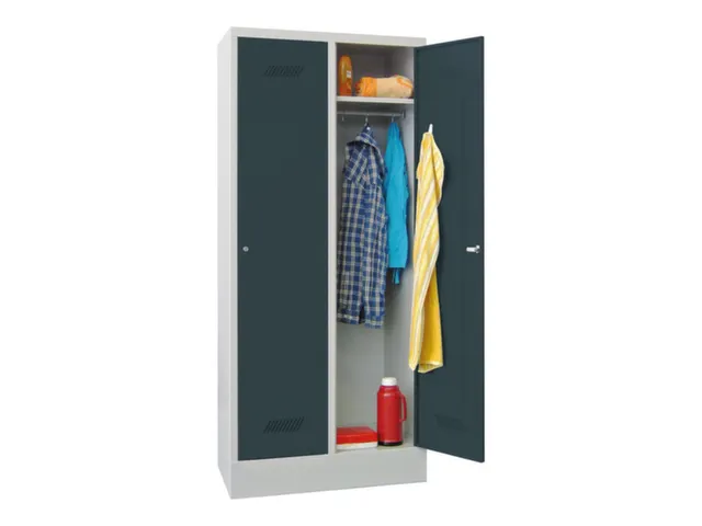 locker,HxBxD 1850x800x500mm,2vak,vak B 400mm,RAL7035,front RAL7016