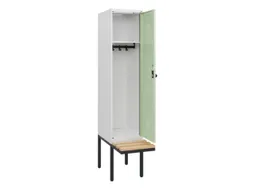 locker met bank,HxBxD 1950x400x815mm,1vak,vak B 400mm,draaigrendel