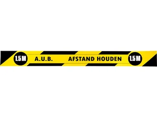 Vloersticker Houd 1,5 Meter Afstand Geel/Zwart 80x8cm - 2