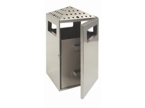 RVS combi-asbak,HxBxD 919x396x425mm,afvalbak inhoud 75l,romp RVS