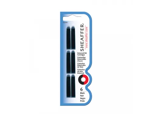 Inktpatronen SHEAFFER zwart 6 stuks op blister