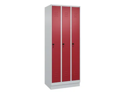 locker,HxBxD 1950x750x500mm,3vak,vak B 250mm,draaigrendel,sokkel