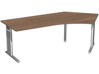 In hoogte verstelbaar hoekbureau 680-820x2166x1130mm noten zilver - 1
