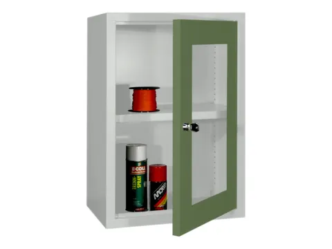 Armoire murale HxlxP 600x400x300mm fond lisse RAL7035 façade RAL6011