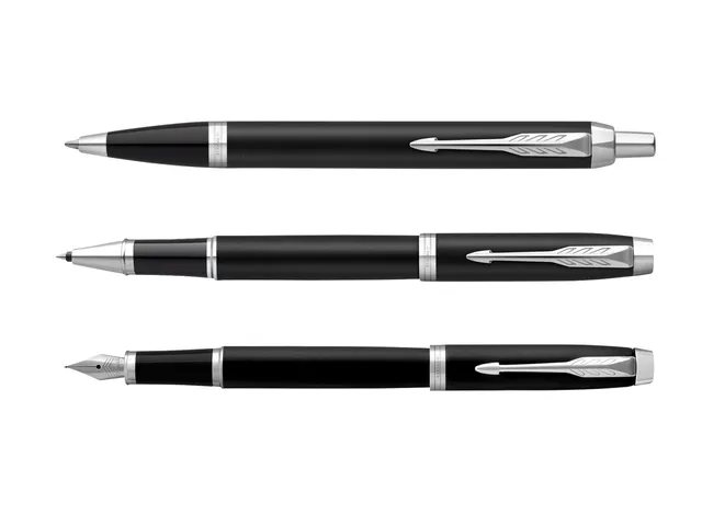 Parker IM Vulpen Matt Black CT Finish Medium Blauwe inkt