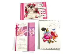 Wenskaart Paperclip verjaardag vrouw navulset à 6 stuks