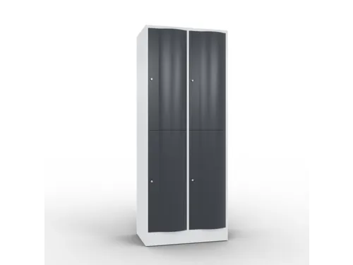 lockerkast cil.slot 1950x770x540mm 2x2 vakken RAL7035 front RAL7021