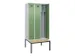 locker met bank,voor scheiding van kleding,HxBxD 2120x900x815mm,3vak