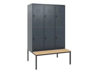Dubbeldekse dekenkist,HxBxD 1950x1200x815mm,3x2vak.,vak B 400mm - 1