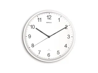 Wandklok MAUL Sprint RC Ø30x5cm kunststof wit/wit incl batterij - 1