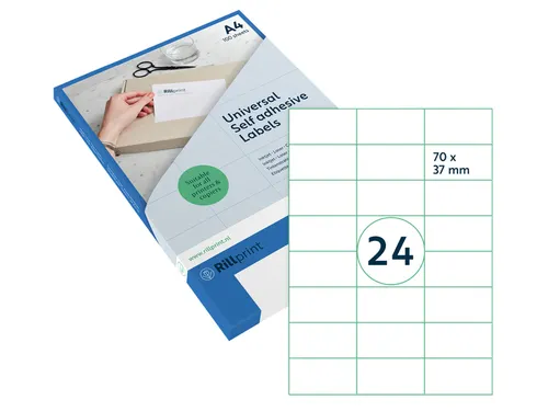 Etiket Rillprint 70x37mm mat transparant 600 etiketten