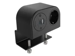 Desktop stekkerdoos Power Phase 1x Schuko + USB A en C 25W Zwart