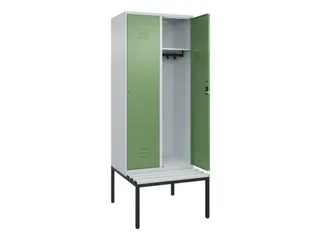 locker met bank,HxBxD 2120x800x815mm,2vak,vak B 400mm,cil.-slot - 2