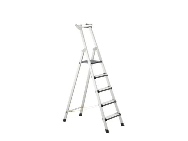 trapladder,eenzijdig,5treden,m. bekleding,stand H 1m,balk L 1,79m
