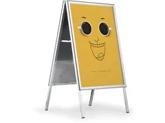 Durable stoepbord Fold, uit aluminium, zilver, ft A1