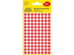 Etiket Zweckform 8mm rond blister 4 vel a 104 et. rood Non-permanent