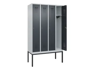 locker,HxBxD 2120x1200x500mm,4vak,vak B 300mm,cil.-slot,voetonderstel - 1
