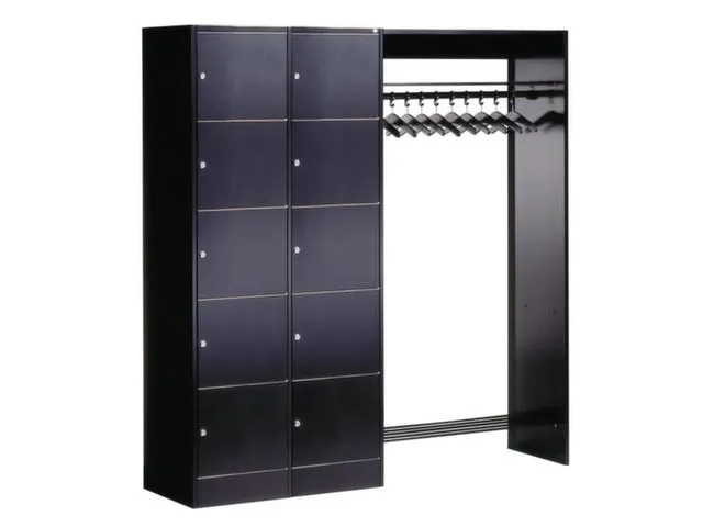 locker met kapstok,HxBxD 1950x1850x480mm,romp RAL7021,front RAL7021