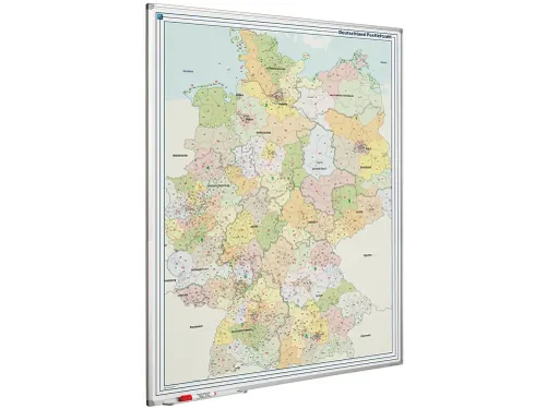 Landkaart Bord 120x90 Softline Profiel 8mm Duitsland Postcode