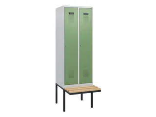 locker met bank,HxBxD 1950x600x815mm,2vak,vak B 300mm,cilinderslot - 2