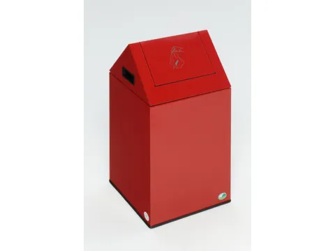 Poetskatoenbak,zelfblussend,HxBxD 600x320x320mm,deksel staal RAL3000