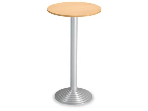 Statafel Gietijzeren 110cm Blad Beuk Ø 60cm Aluminiumkleurig