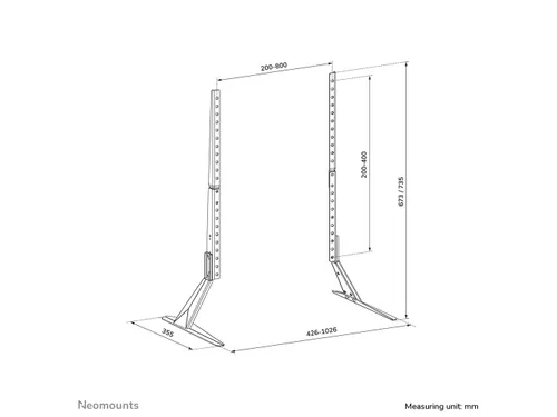Neomounts DS45-430BL19 TV standaard 1 scherm - 23-75 inch - 0-40 kg -