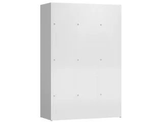 Lockerkast 1800x1185x500mm 3x3 vakken cilinderslot, sokkel, RAL9003 - 1