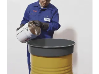 trechter,v. 200l vat,HxØ 135x650mm,aftapbuis recht,staal,poedercoat. - 2