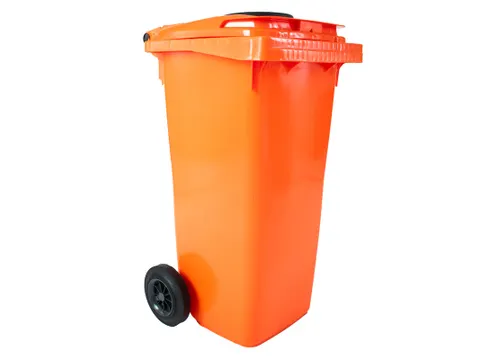 Container met rozet 120 Liter Oranje