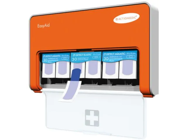 pleisterdispenser,60x waterafstotend,30x elastisch,Detecteerbaar,blauw