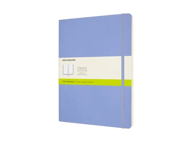 Notitieboek Moleskine XL 190x250mm blanco soft cover hydrangea blue