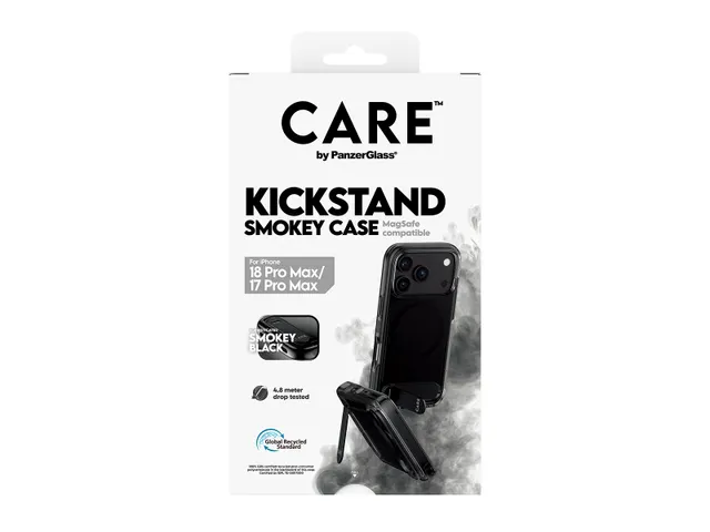 PanzerGlass CARE by Kickstand Case Smokey w. Black MagSafe iPhon