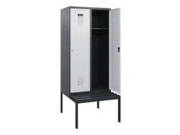 locker met bank,HxBxD 1950x800x815mm,2vak,vak B 400mm,cilinderslot