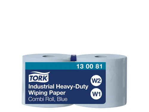 Poetspapier Tork Wiping Heavy-Duty W1/2 3-laags 119m blauw 130081