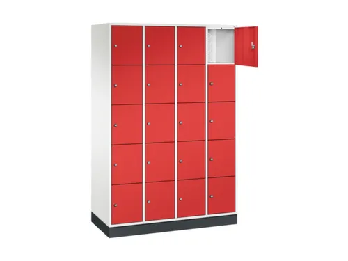 lockerkast,HxBxD 1950x1220x500mm,4x5vakken,cil.-slot,sokkel