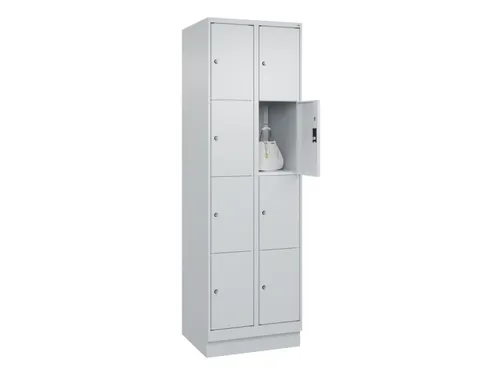 lockerkast,HxBxD 1950x600x500mm,2x4vakken,vak B 300mm,cil.-slot,sokkel