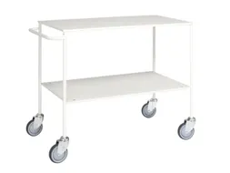 tafelwagen,draagverm. 150kg,2xstaalplaat,staaletage,wit,TPE-banden