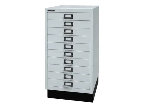 kantoor-ladekast HxBxD 670x349x432mm 10 laden romp lichtgrijs staal