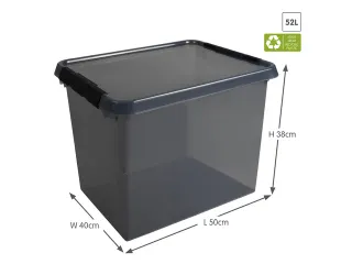 Comfort Line opbergbox 52L transparant grijs - 50x40x38cm - 2