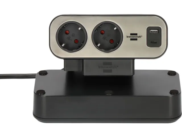 Stekkerdoos Brennenstuhl Estilo bureau duplex 10-voudig 1 USB C, 1 USB