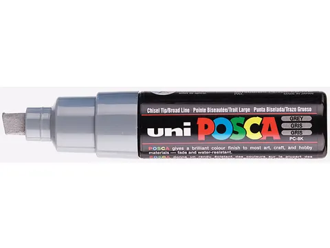 Verfstift Posca PC8K Brede punt 8mm schuin grijs