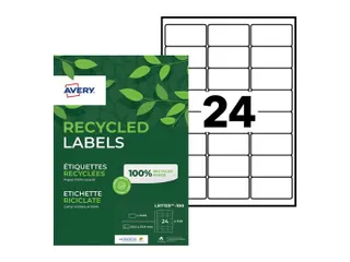 Etiket Avery LR7159-100 63.5x33.9mm recycled Wit 2400 stuks - 1